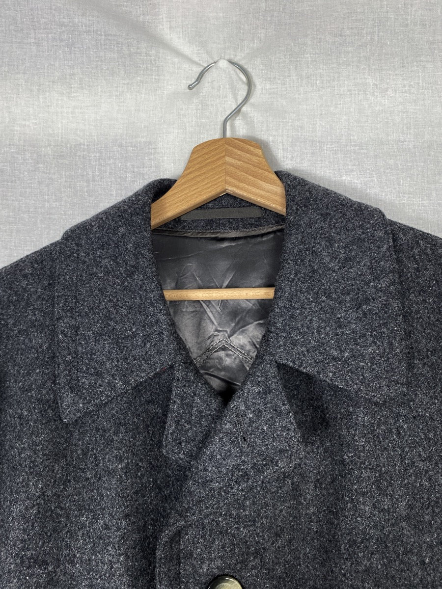 1980s Wool Long Coat, Overcoat, Size L