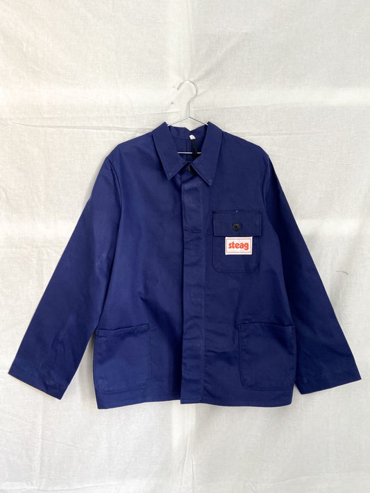1970s Blue German Work Jacket, Deadstock & HBT, Size L/XL
