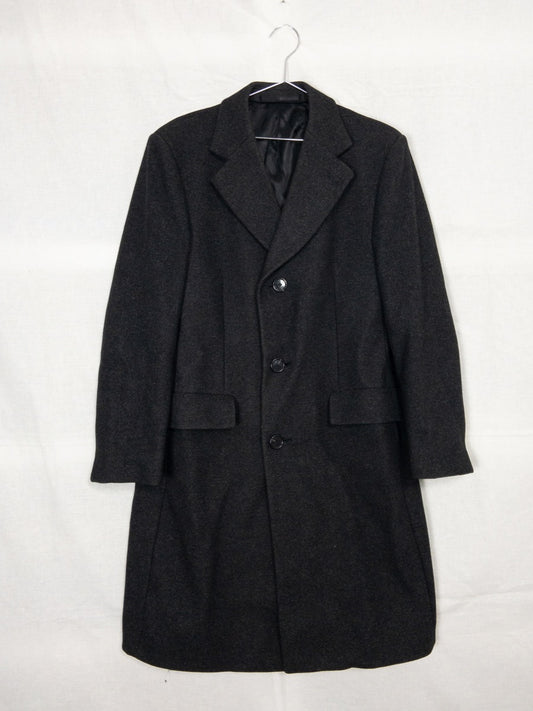 1980s Wool Long Coat, Overcoat, Size M