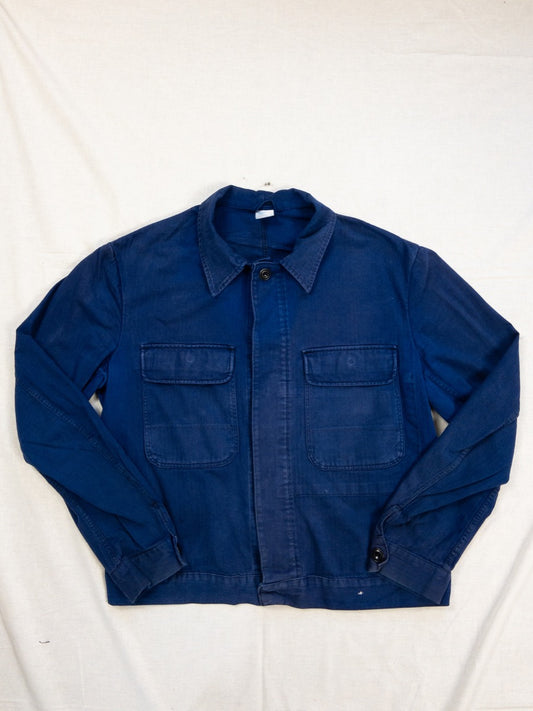1970s Blue HBT German Work Jacket, Size XL