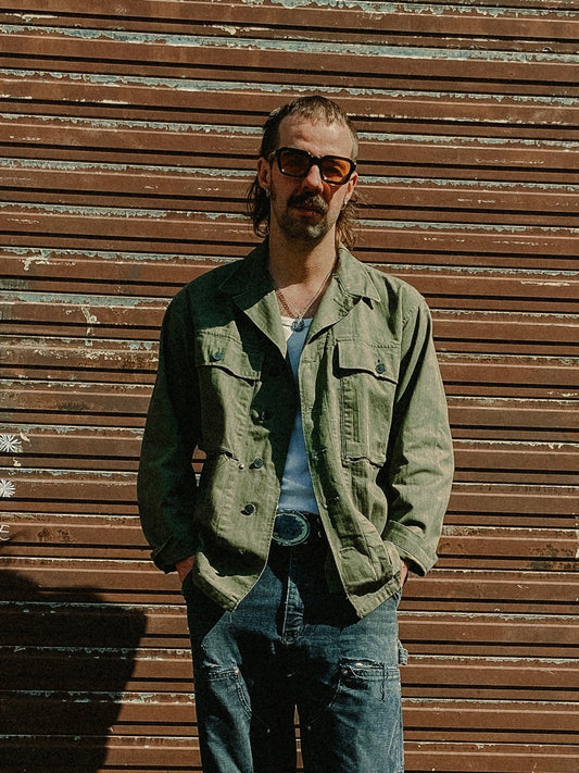 Chemise P43 HBT de l'armée américaine de la Seconde Guerre mondiale, 1944, neuve de stock, taille M/L (36R)