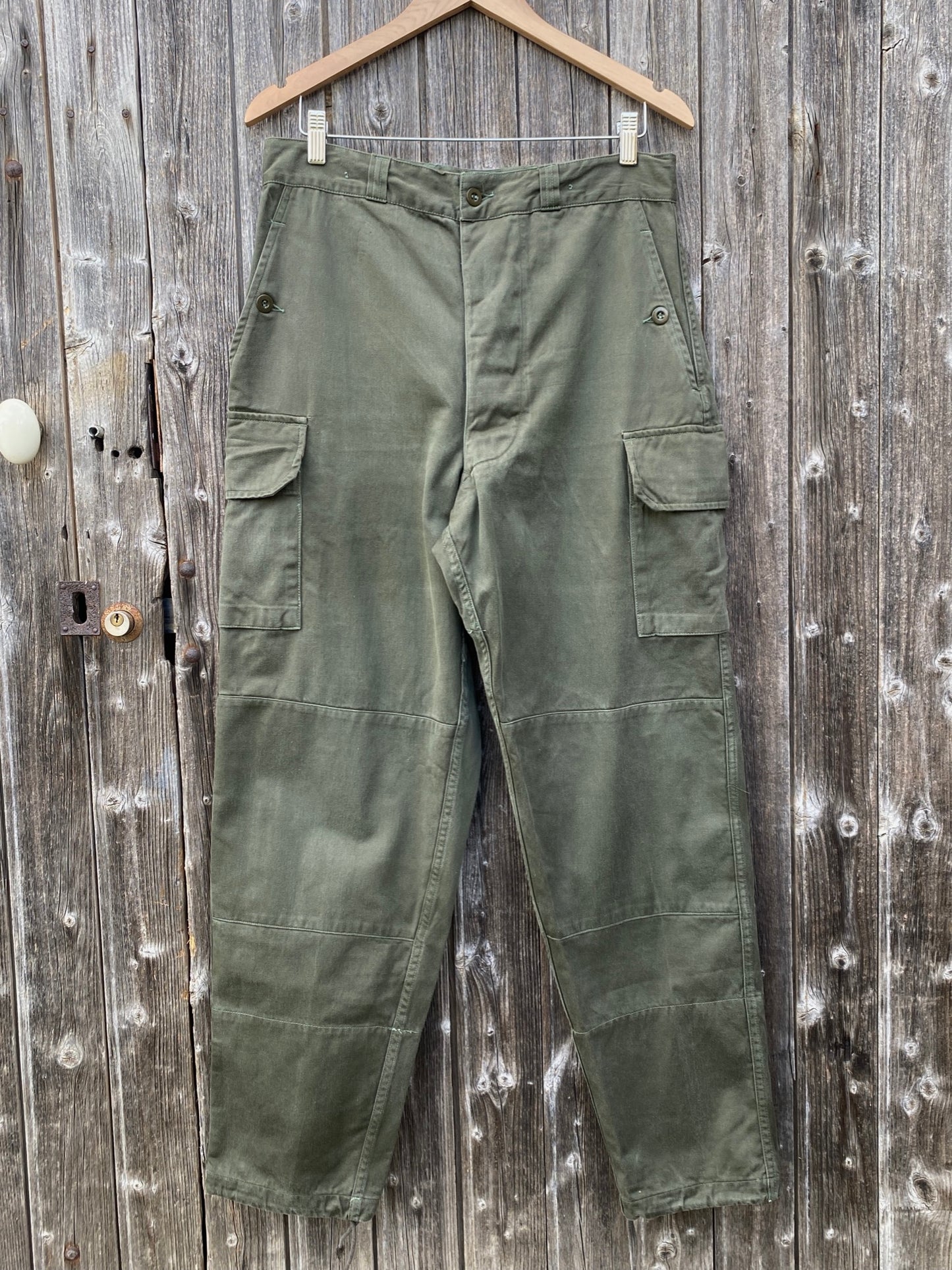 1960s French Army Cargo Pants, M64 Field Sateen Pants, Size 3XL