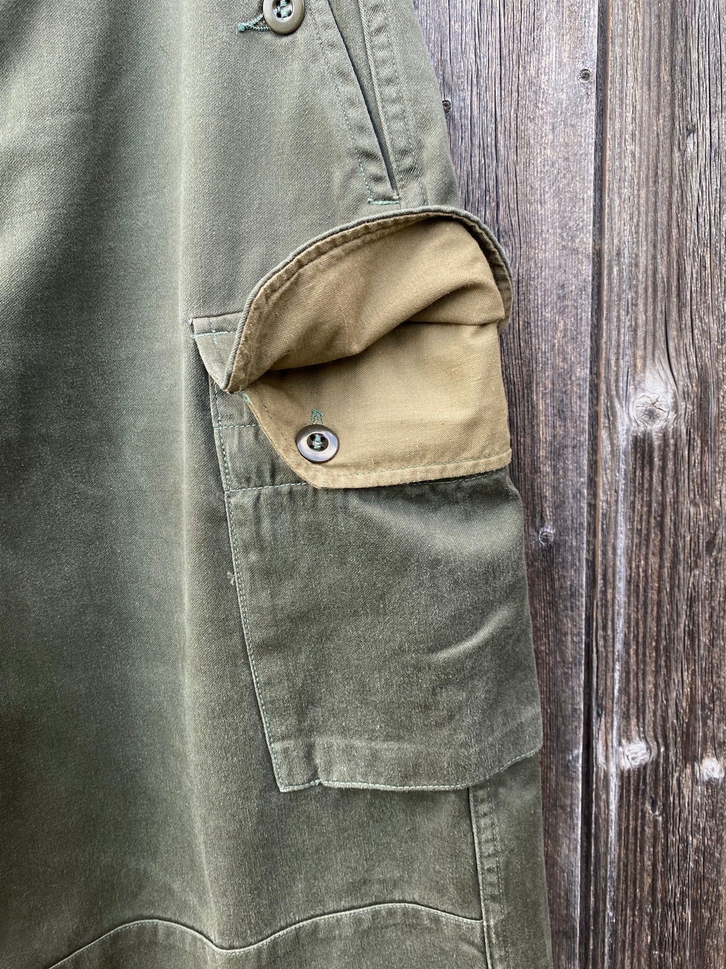 1960s French Army Cargo Pants, M64 Field Sateen Pants, Size 3XL