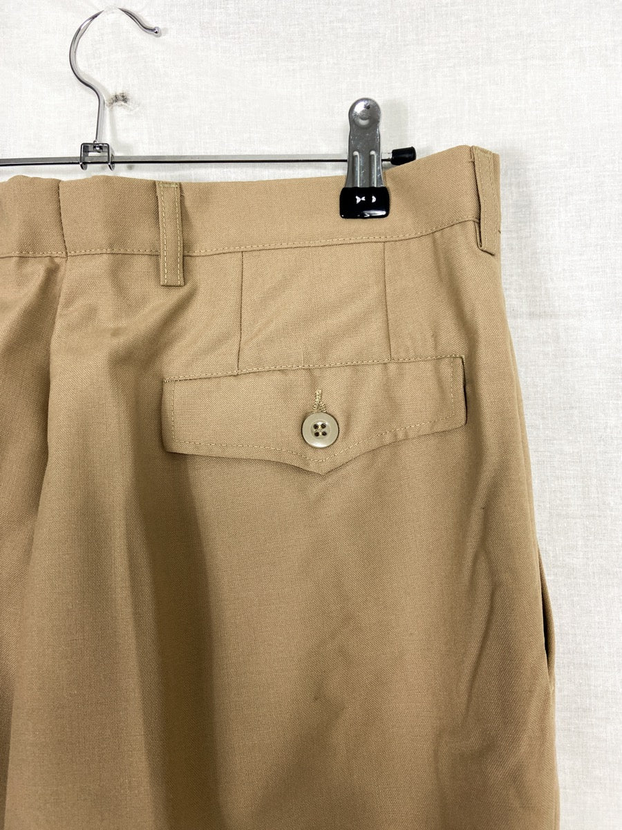 1980s French Army Pleated Pants, Size XXS to M