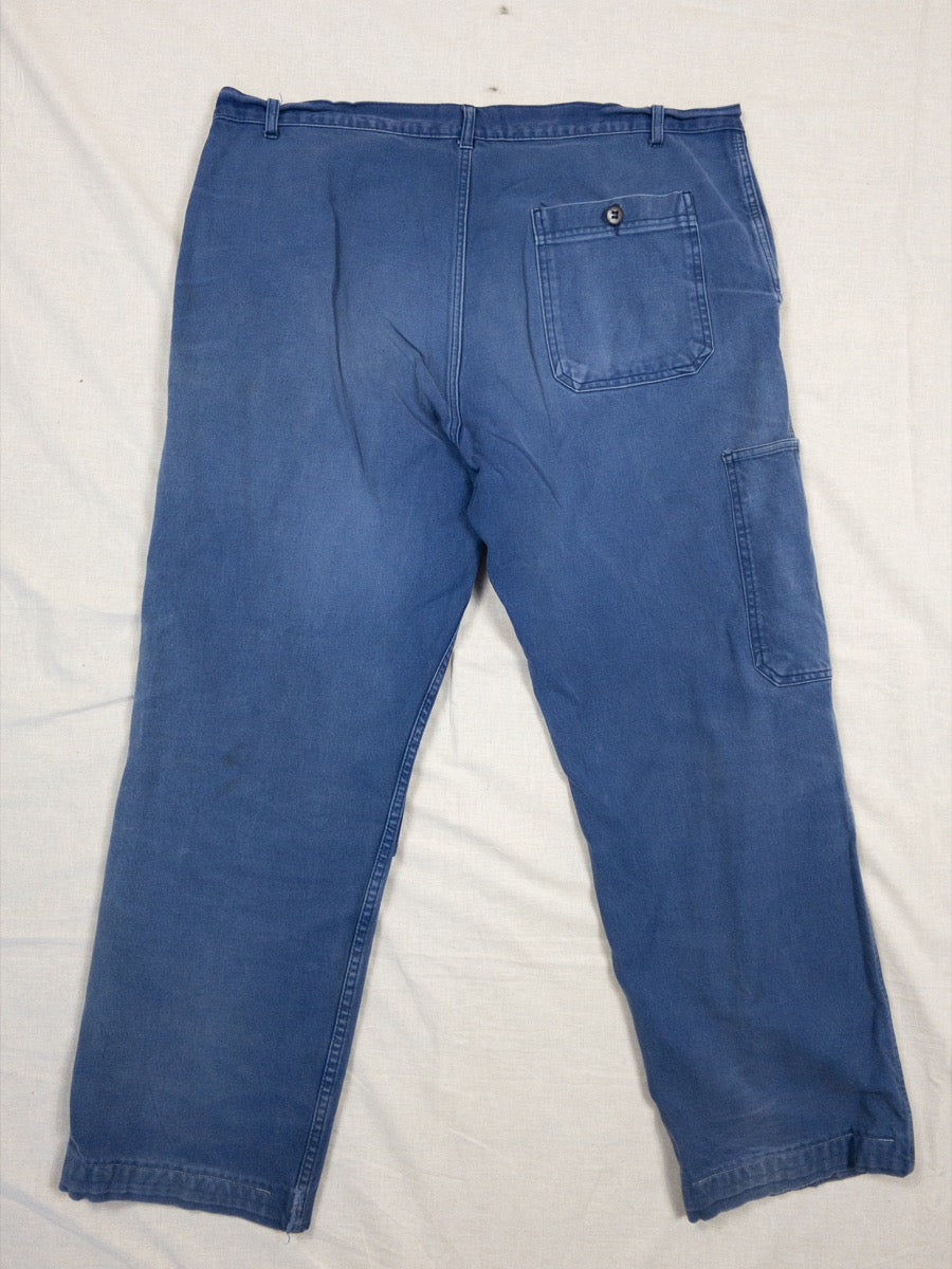 1970s French Blue Work Pants, Size XL