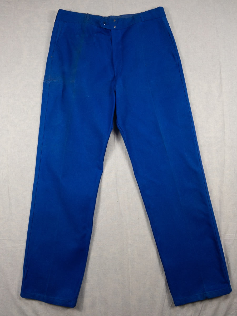 1990s Adolphe Lafont French Blue Work Pants, Deadstock, Size L