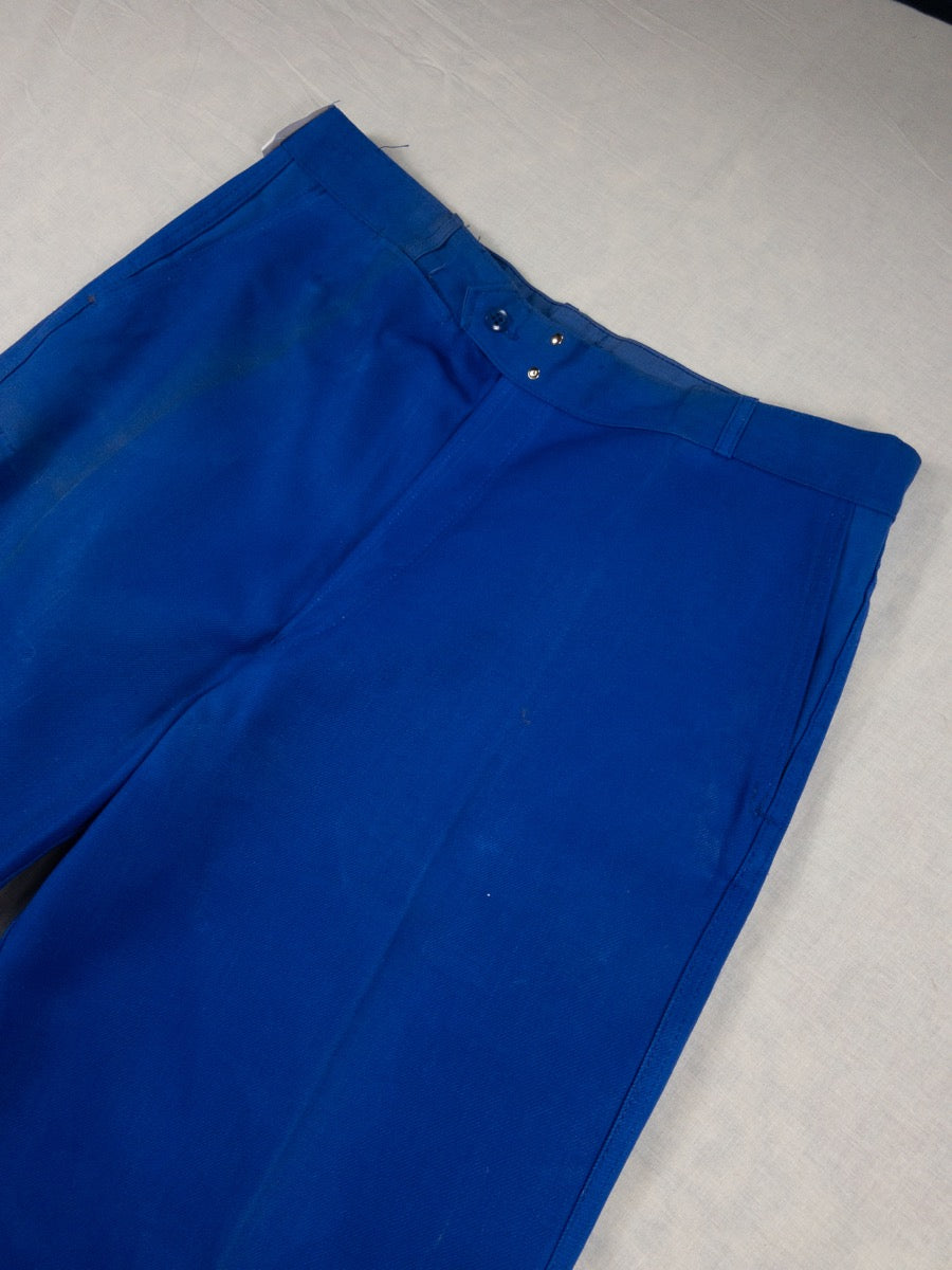 1990s Adolphe Lafont French Blue Work Pants, Deadstock, Size L
