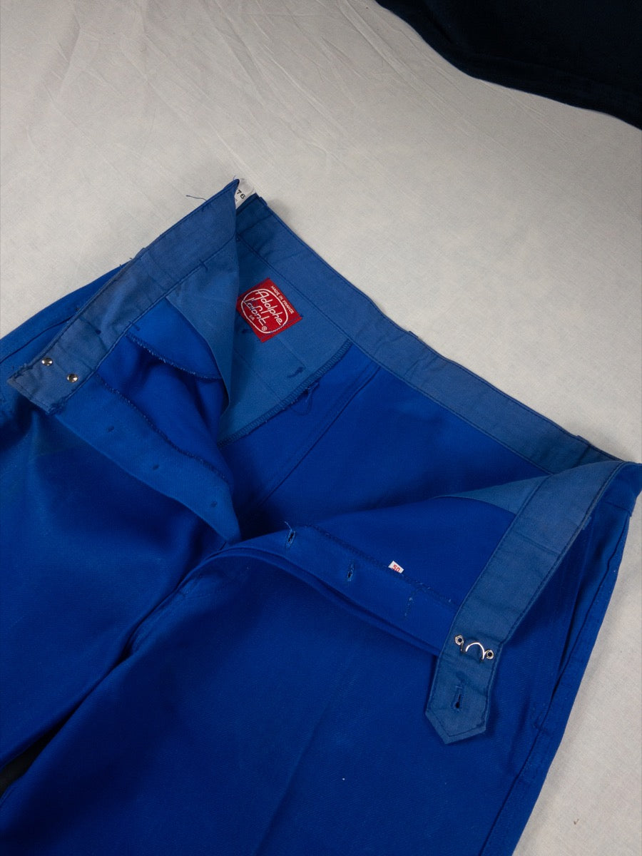 1990s Adolphe Lafont French Blue Work Pants, Deadstock, Size L