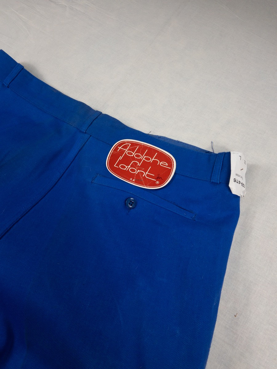 1990s Adolphe Lafont French Blue Work Pants, Deadstock, Size L