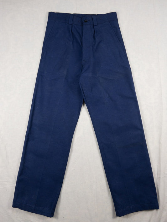 1950s French Blue Work Pants, Deadstock, Size S
