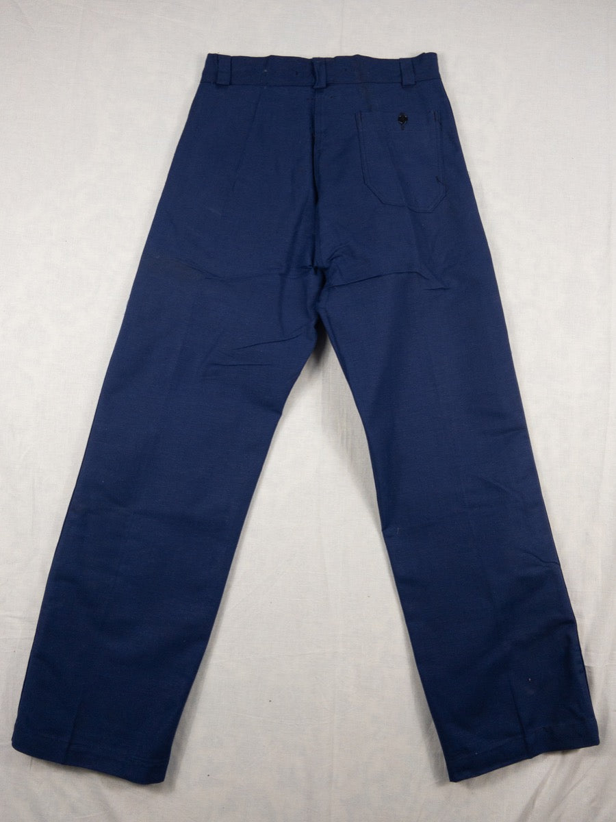 1950s French Blue Work Pants, Deadstock, Size S