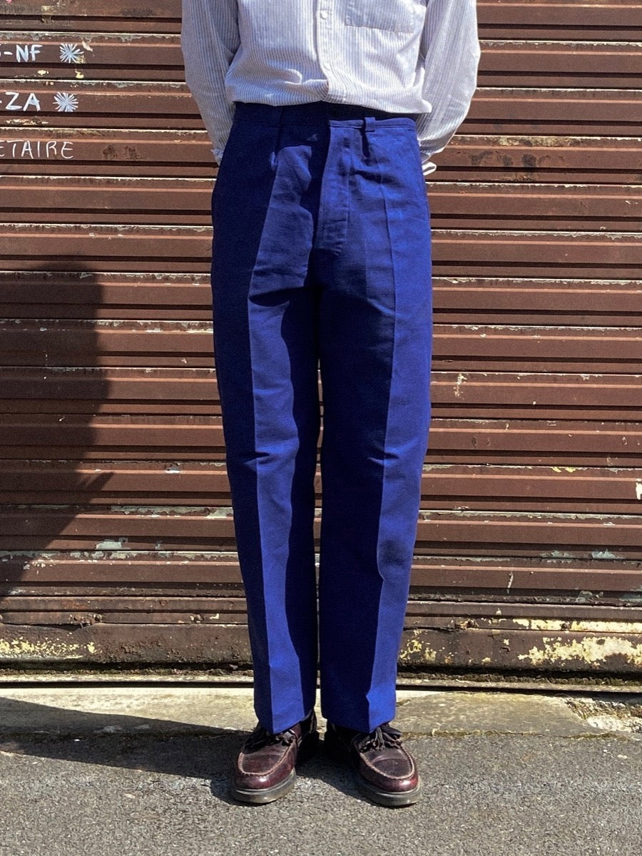 1950s French Blue Work Pants, Deadstock, Size S