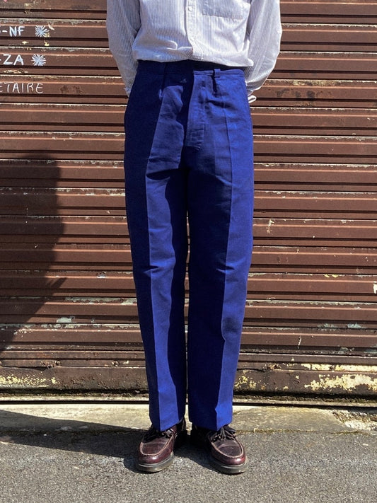 1950s French Blue Work Pants, Deadstock, Size S