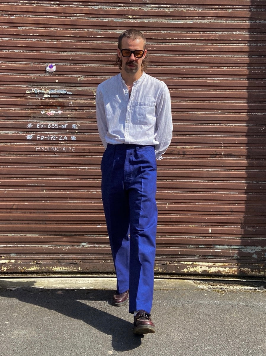 1950s French Blue Work Pants, Deadstock, Size S