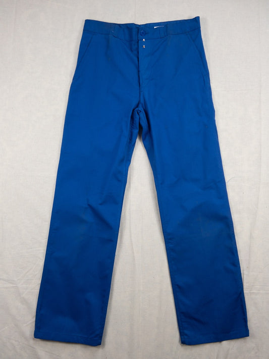 1990s French Blue Work Pants, Deadstock, Size M