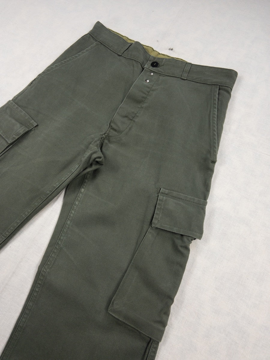 1980s French Hunting Cargo Pants, Size S