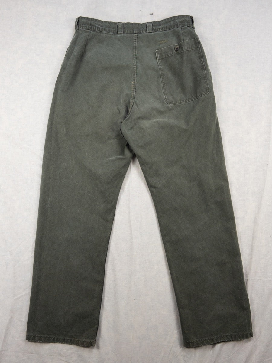 1970s French Army Pleated Pants, Size S/M
