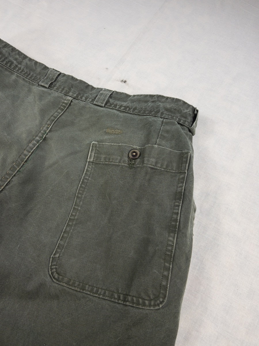 1970s French Army Pleated Pants, Size S/M