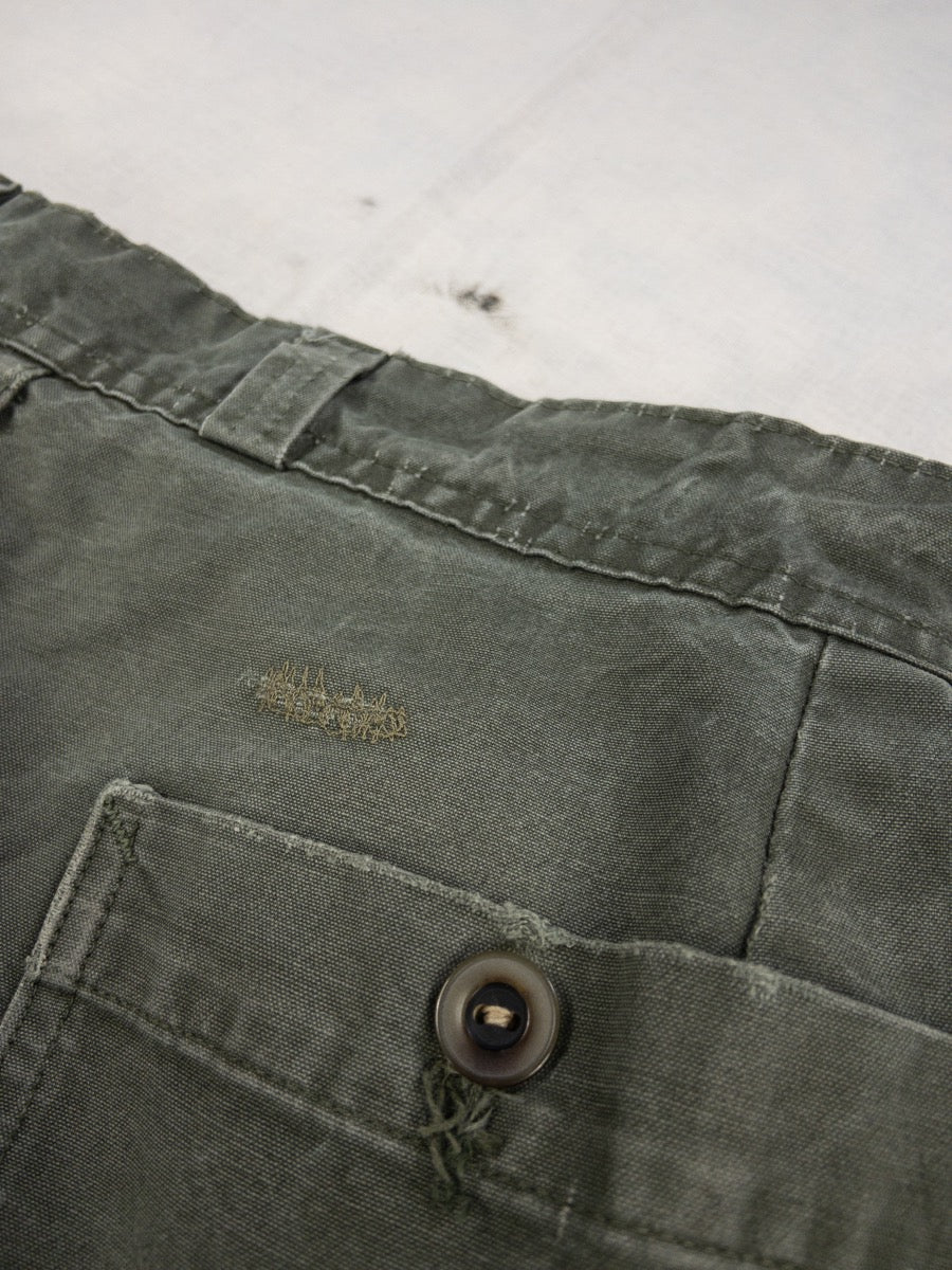 1970s French Army Pleated Pants, Size S/M
