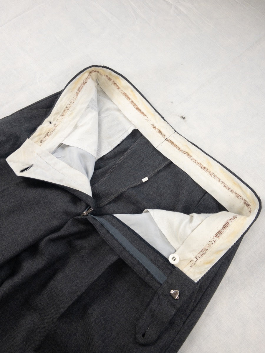 1960s Grey Wool Pants, French Army, Size S