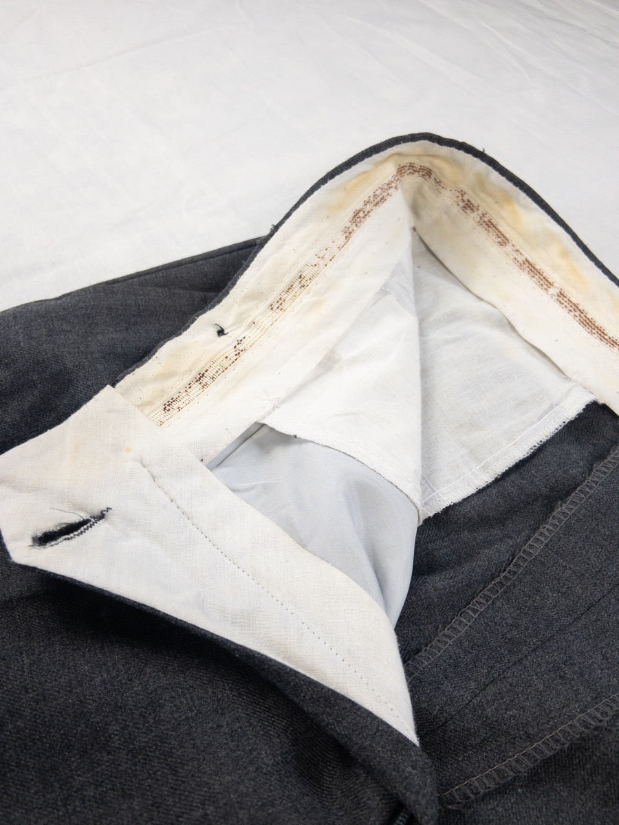 1960s Grey Wool Pants, French Army, Size S